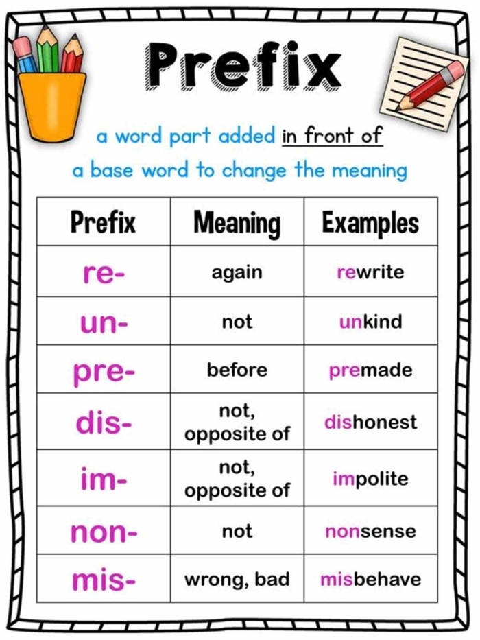 Common Prefixes Grammar Lesson for Elementary Students Creating Their Own Reference Guide Fourth grade students learning common prefixes and their meanings with a reference guide worksheet page 7