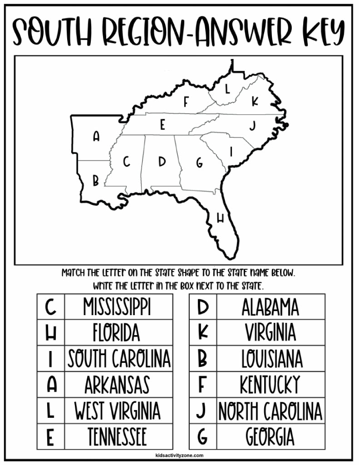 Map of the eight regions of the United States for fourth-grade students learning subtraction