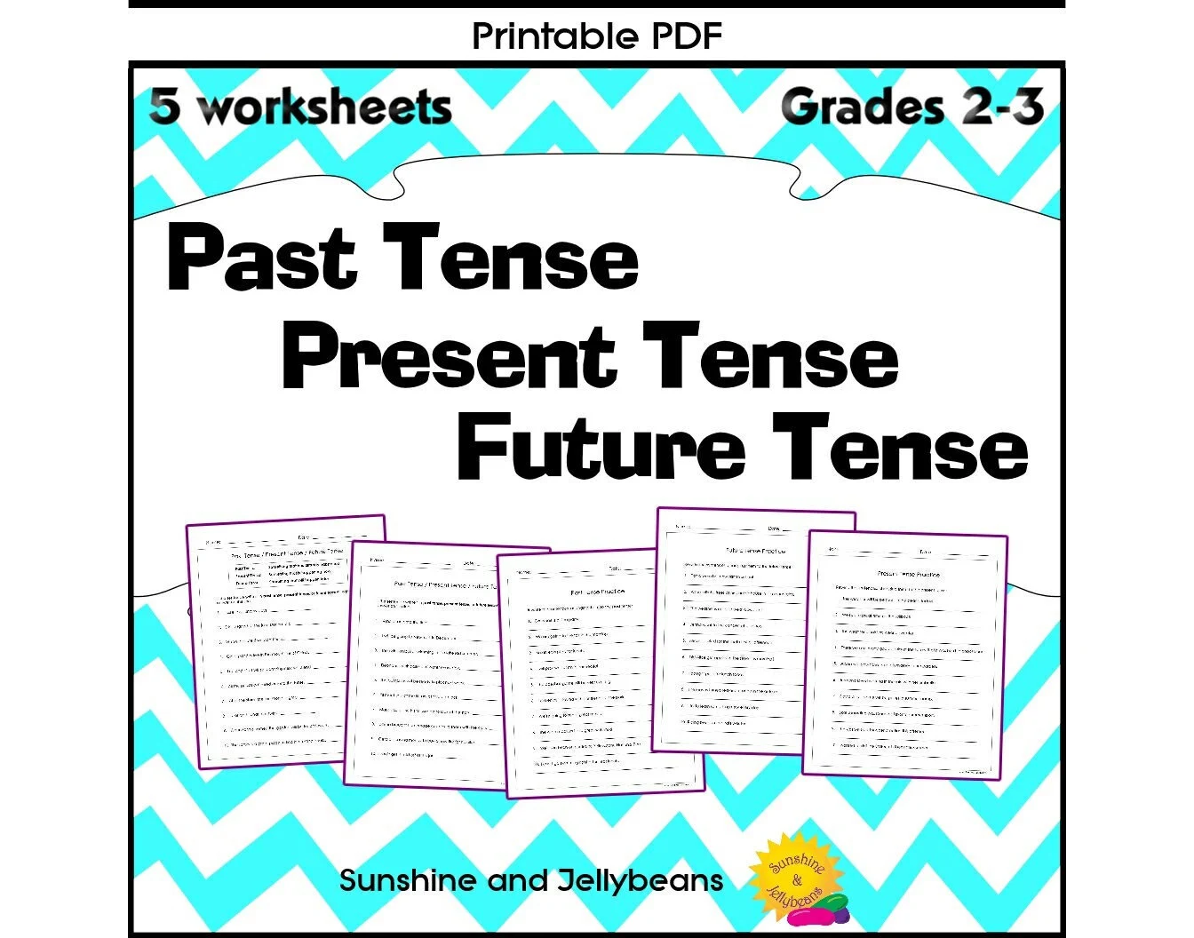 Worksheet for practicing past, present, and future tense verbs for fourth graders