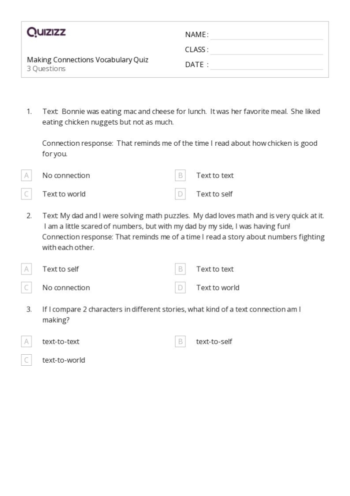 Vocabulary Connections Map worksheet for fourth-grade students focusing on exponents and roots