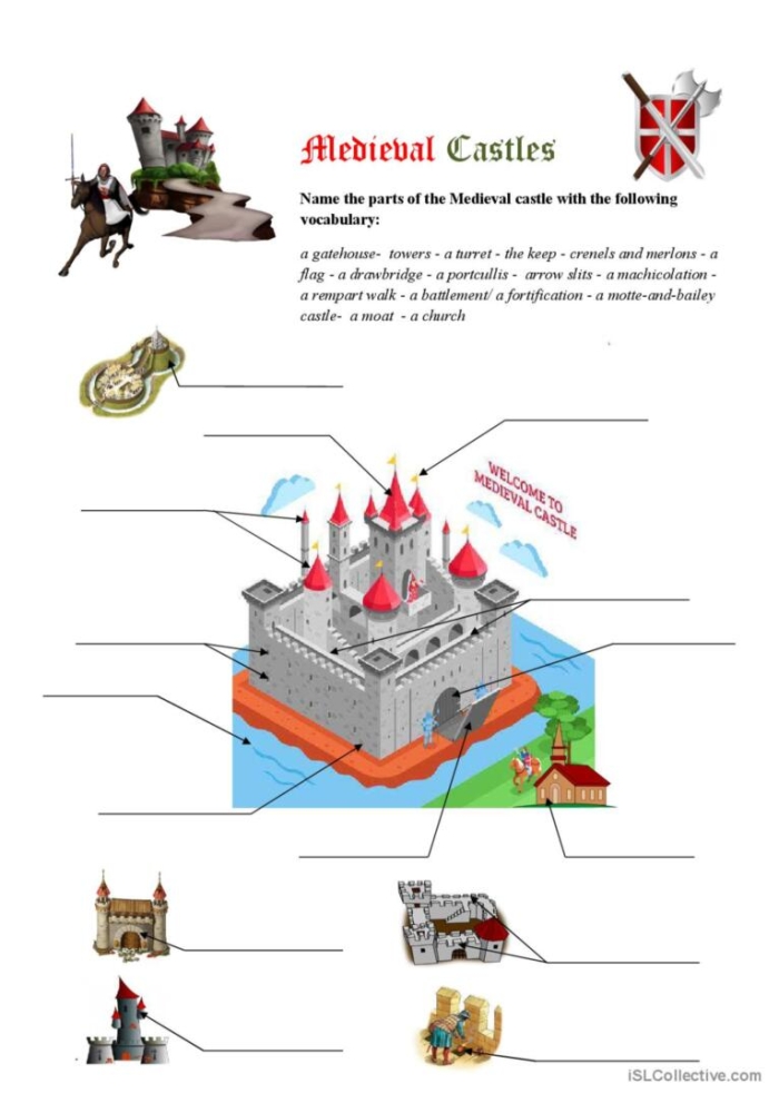 ALT text: Engaging 4th grade vocabulary worksheet designed to help a princess escape from a castle