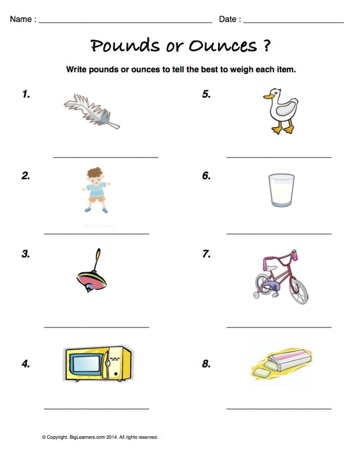 Fourth grade Easter-themed math worksheet showing conversion problems between pounds and ounces with spring decorations