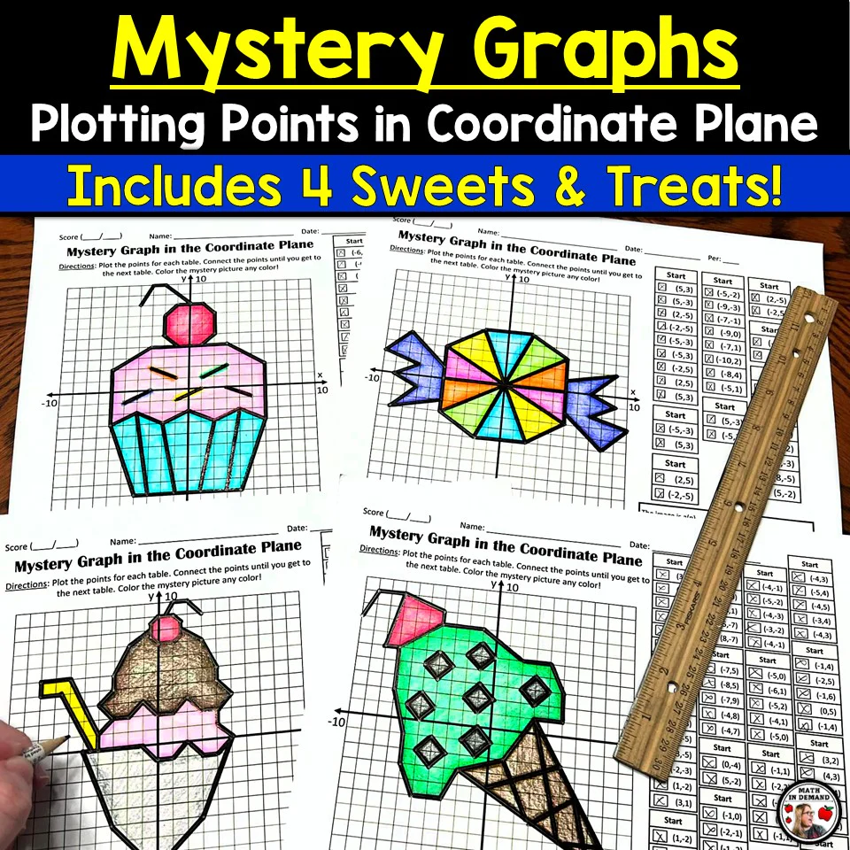 Fifth grade students plot coordinates on a grid to create a nighttime scene in this mystery picture graphing activity