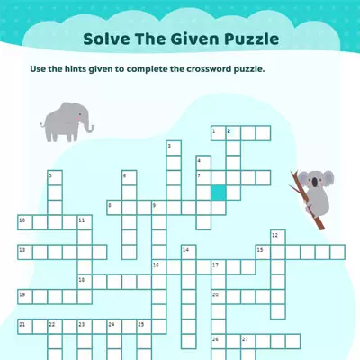 5th Grade Vocabulary Crossword Puzzle worksheet featuring essential words for fifth graders