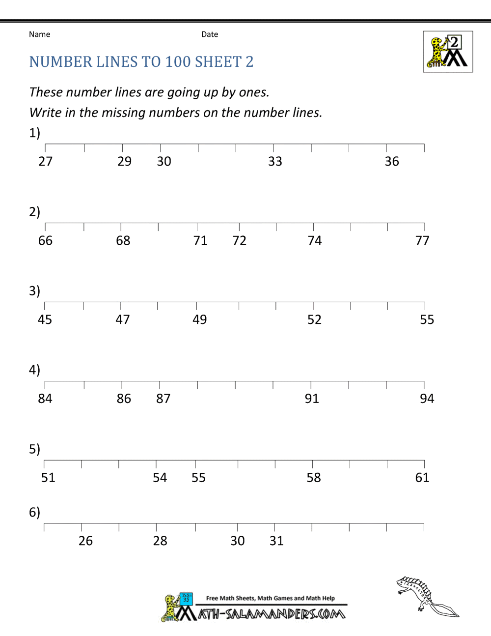 Fifth grade math worksheet showing a number line activity with fractions and decimals to complete and reveal a hidden message