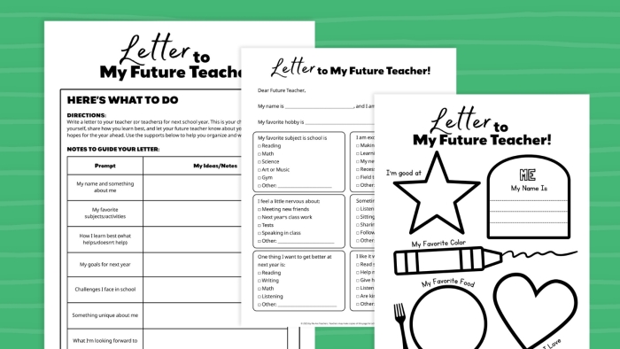 Worksheet image for a letter writing activity aimed at fifth-grade students Back-to-school writing prompt worksheet for fifth graders to send a letter to their future selves