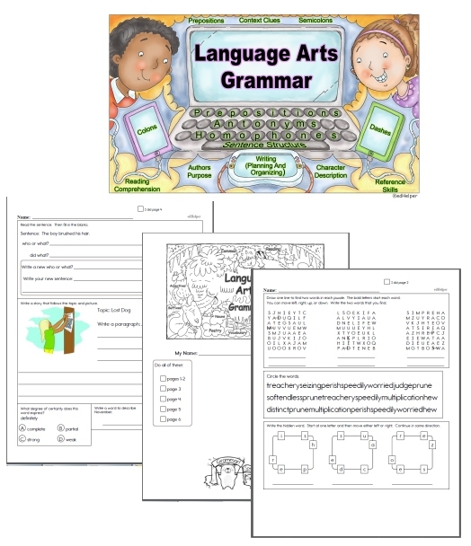 5th Grade Mixed Grammar Review worksheet for end-of-year assessment on grammar and punctuation