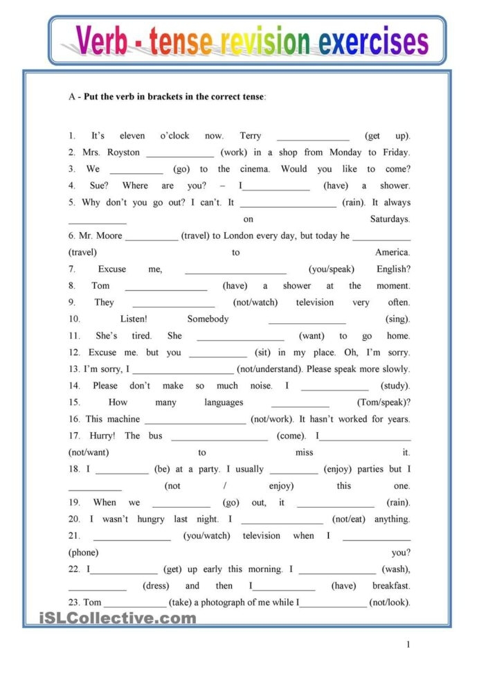 5th Grade Mixed Grammar Review worksheet for handwriting practice and assessment