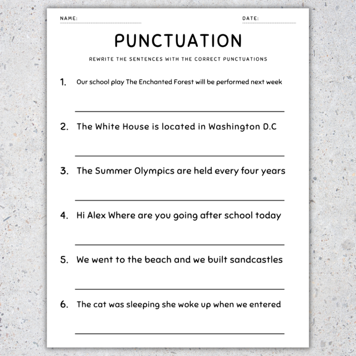 5th Grade Mixed Grammar Review worksheet for assessing grammar, punctuation, and sentence structure skills
