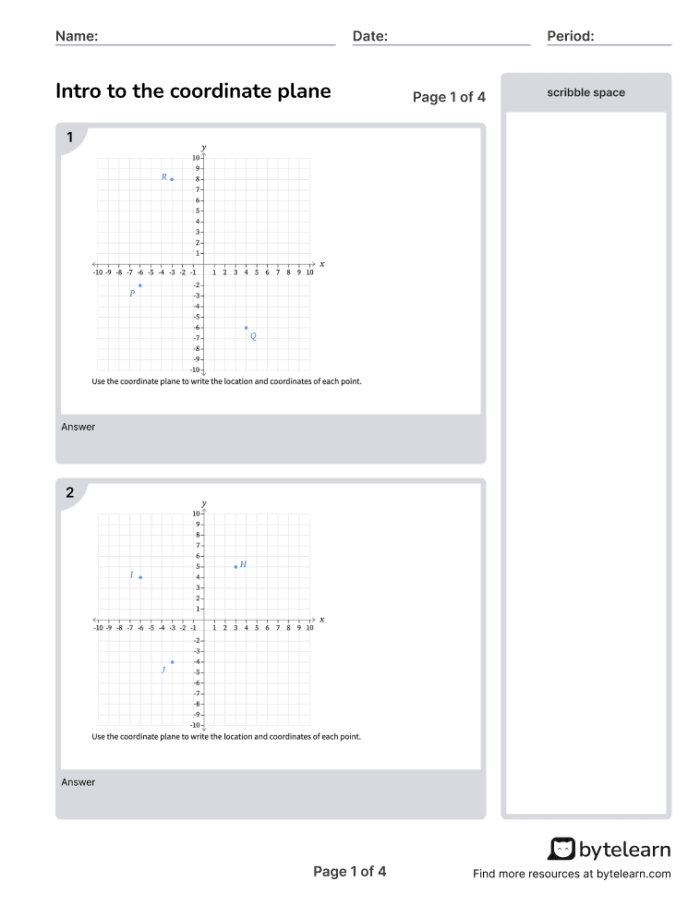 XY Coordinate Plane worksheet for fifth graders focusing on multiplication and graphing points. Practice identifying x-axis and y-axis on this educational resource.