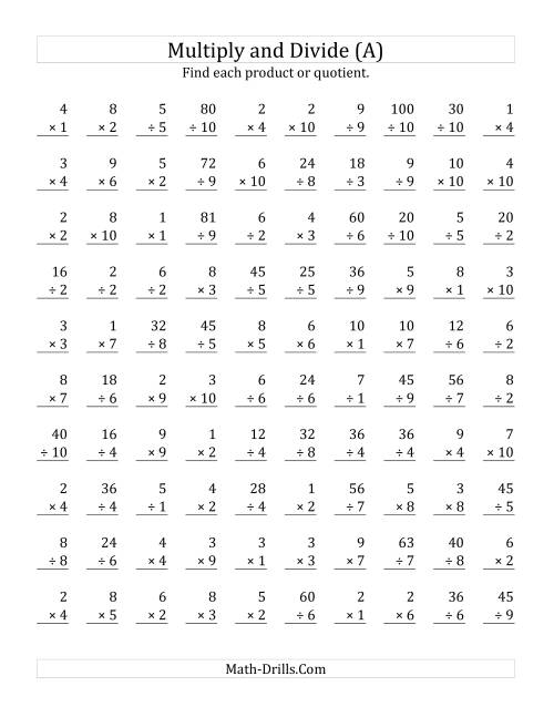 Educational resource for assessing multi-digit multiplication and division skills in geometry Worksheet featuring multi-digit multiplication and division problems for fifth graders