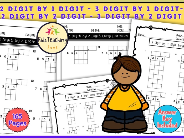 Multi-Digit Multiplication & Division Practice Sheet for Grade 5 Worksheet for fifth graders focusing on multi-digit multiplication and division skills