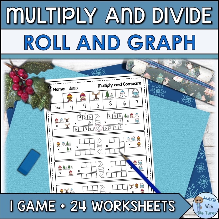Multi-Digit Multiplication and Division Geometry Worksheet Eight Fifth grade worksheet featuring complex multi-digit multiplication and division problems for geometry practice