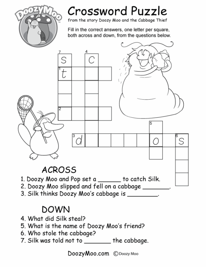 5th grade vocabulary crossword puzzle worksheet featuring key terms for multiplication