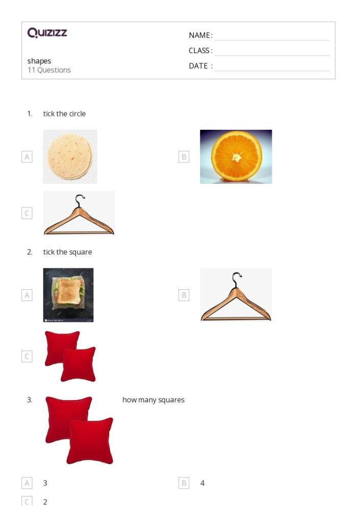 Categorize These Shapes worksheet for learning geometry classifications in fifth grade Fifth grade geometry worksheet showing various 2D shapes including parallelograms, quadrilaterals, squares and triangles for students to classify and categorize