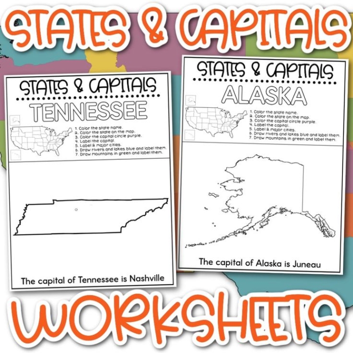 Fifth grade student matching US state capitals to their corresponding states on a geography worksheet