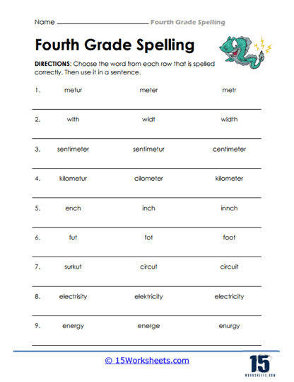 5th Grade Super Spellers worksheet featuring practice exercises for common spelling patterns and tricky words
