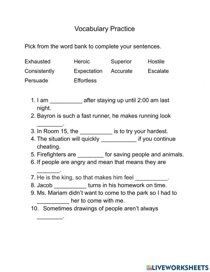 5th Grade Vocabulary Strategies Worksheet Number 2 Fifth grade students using root words and context clues on a vocabulary strategies worksheet