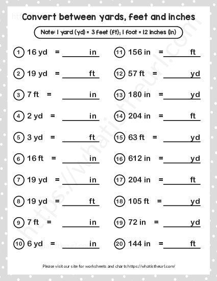 Fifth grade student worksheet for converting yards feet and inches with measurement word problems
