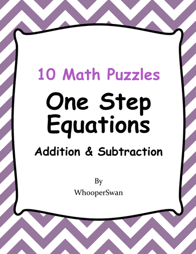Sixth grade math worksheet featuring a riddle to solve one-step algebra equations