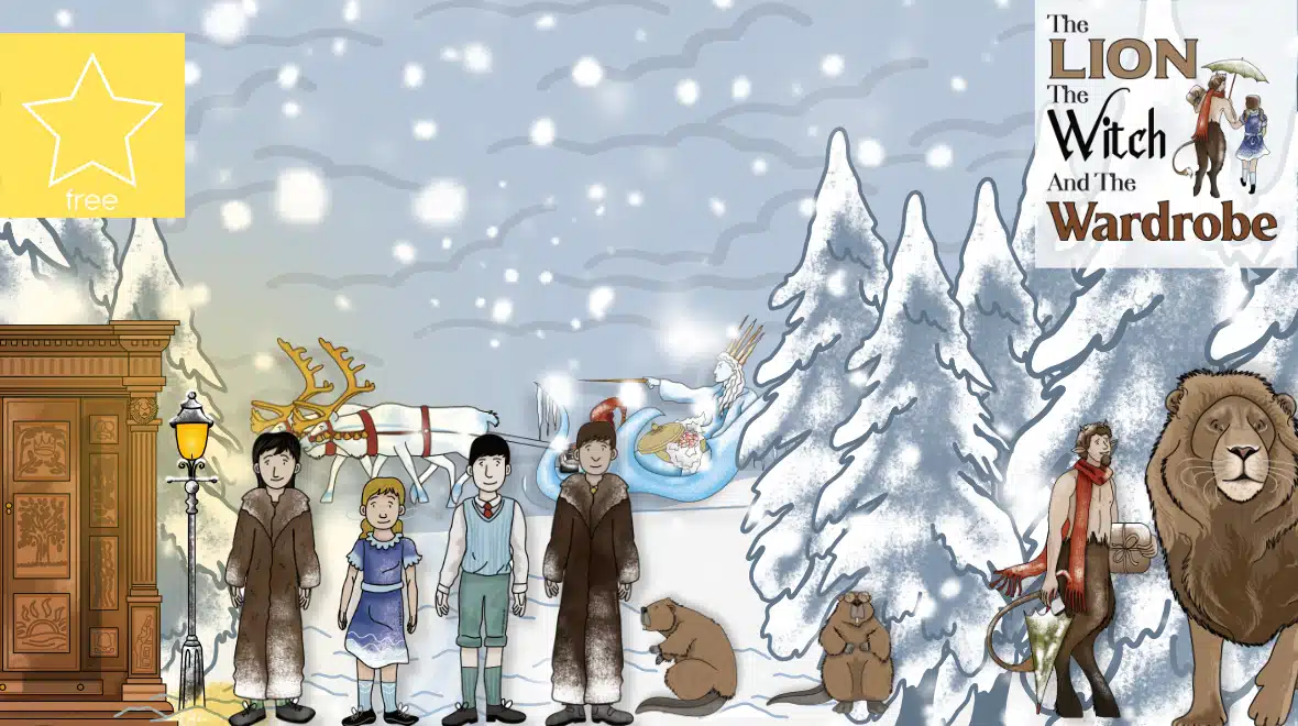 Sixth grade reading worksheet showing character analysis questions based on an excerpt from The Lion, the Witch and the Wardrobe by C.S. Lewis with space for student responses