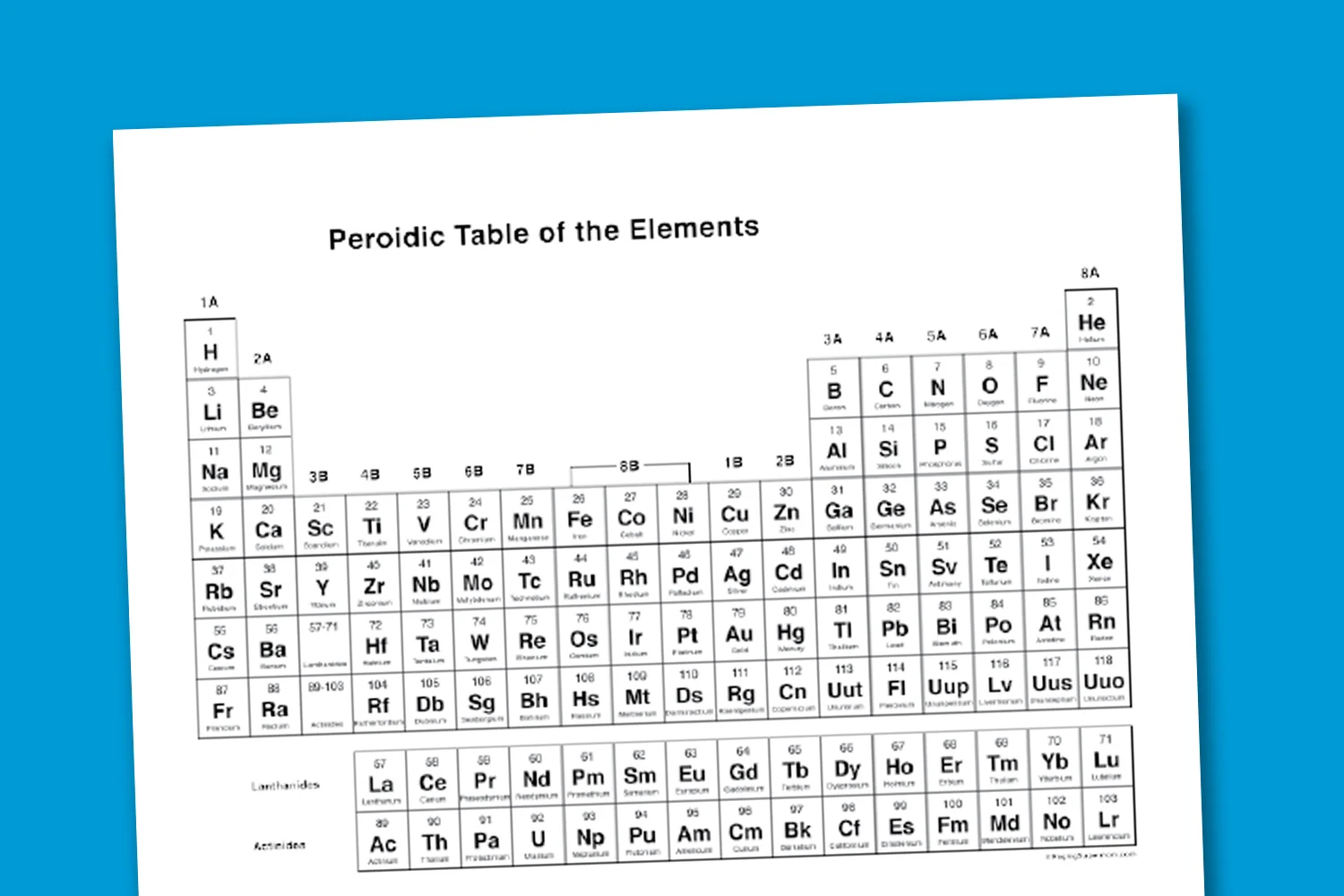 Sixth grade students using a free printable periodic table worksheet to learn about chemical elements