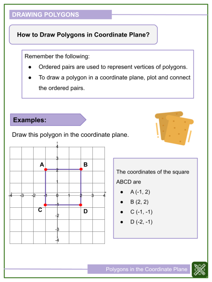 Sixth grade student working on a Polygons on the Coordinate Plane Activity worksheet numbered 16