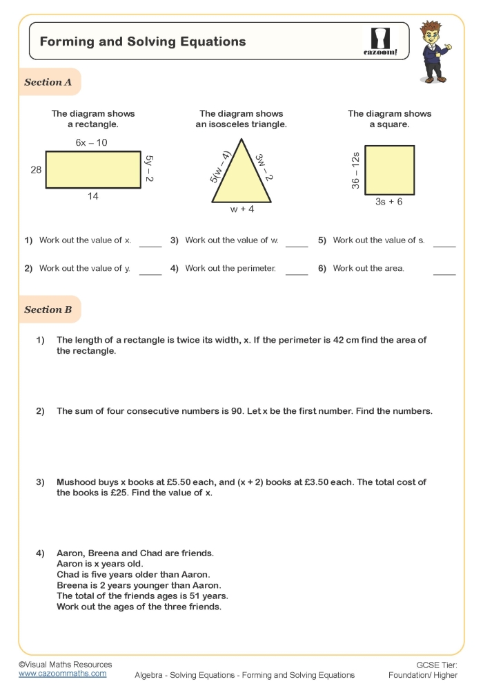 Sixth grade math worksheet featuring practice problems for finding solutions to one-variable equations number 25