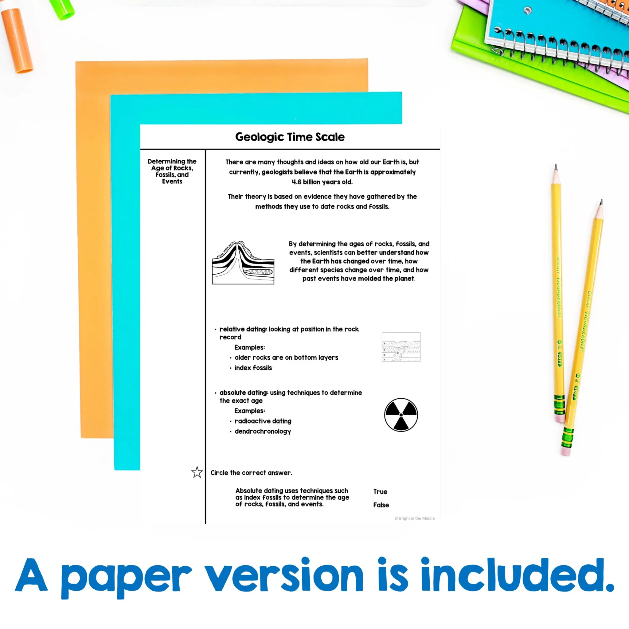 Geologic Time Scale Worksheet for Sixth Grade Science Unit 11 Sixth grade students learning about Earth history with a geologic time scale worksheet