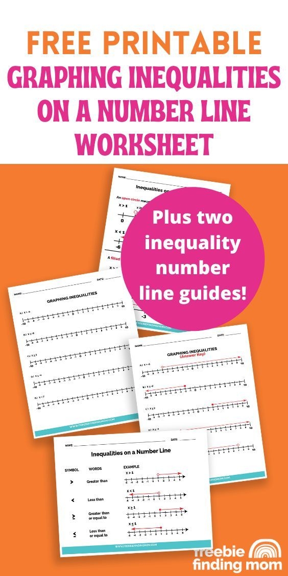 Graphing inequalities on a number line worksheet for sixth graders