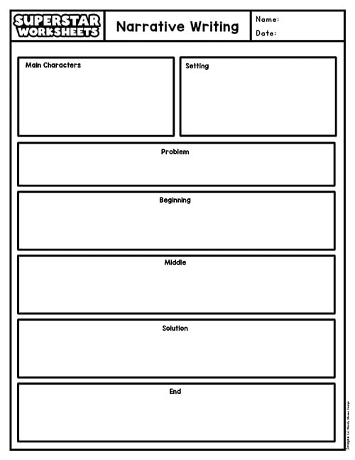 Sixth grade informational writing graphic organizer worksheet with planning sections