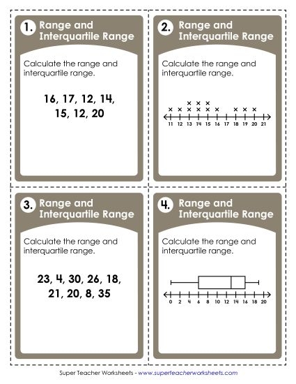 Interquartile Range Practice Problems for Middle School Math Sixth grade student working through interquartile range problems on a statistics worksheet