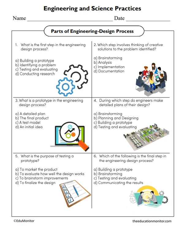 Engineering Design Process Part 1 Define the Problem Graphic Organizer 11 Sixth grade engineering design process worksheet focusing on defining the problem