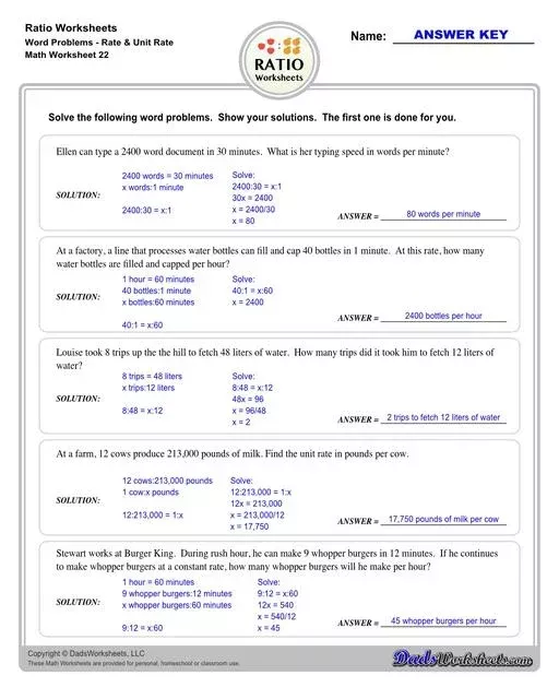 Sixth grade student solving a ratio word problem on a math worksheet with pencil