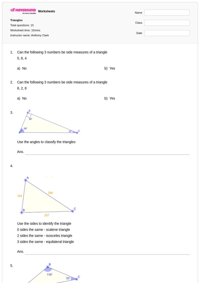 Right Triangles Practice Finding Area worksheet for sixth grade geometry practice Sixth grade student working on a Right Triangles Practice Finding Area worksheet