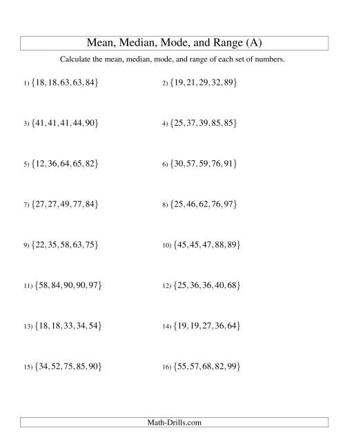 Worksheet showcasing mean, median, and mode concepts for sixth graders learning fractions