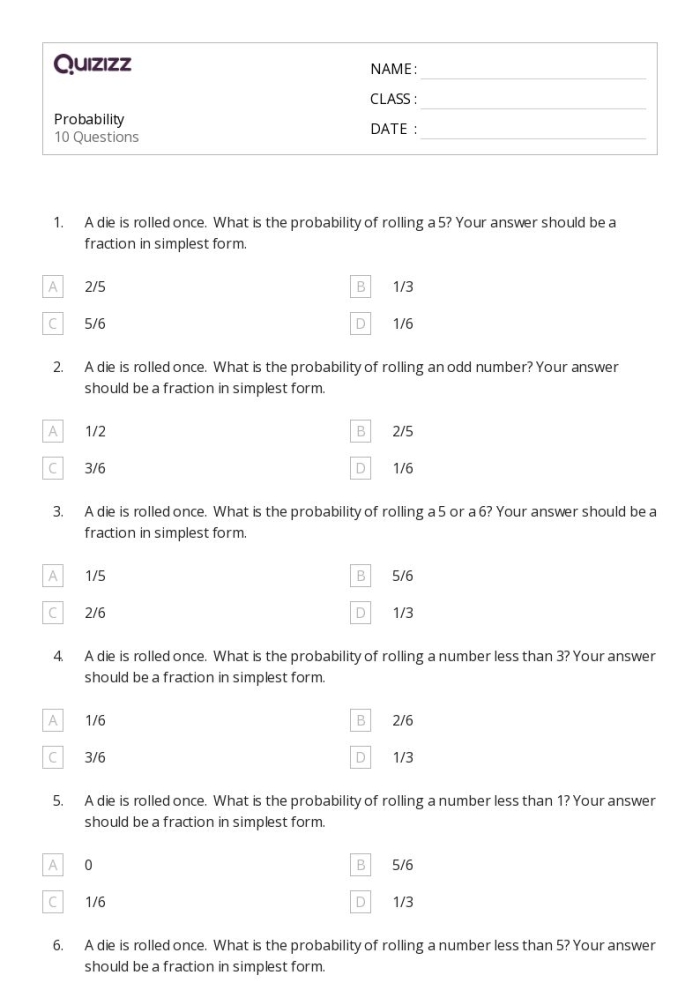 Seventh grade math worksheet demonstrating how to calculate sample spaces for compound events