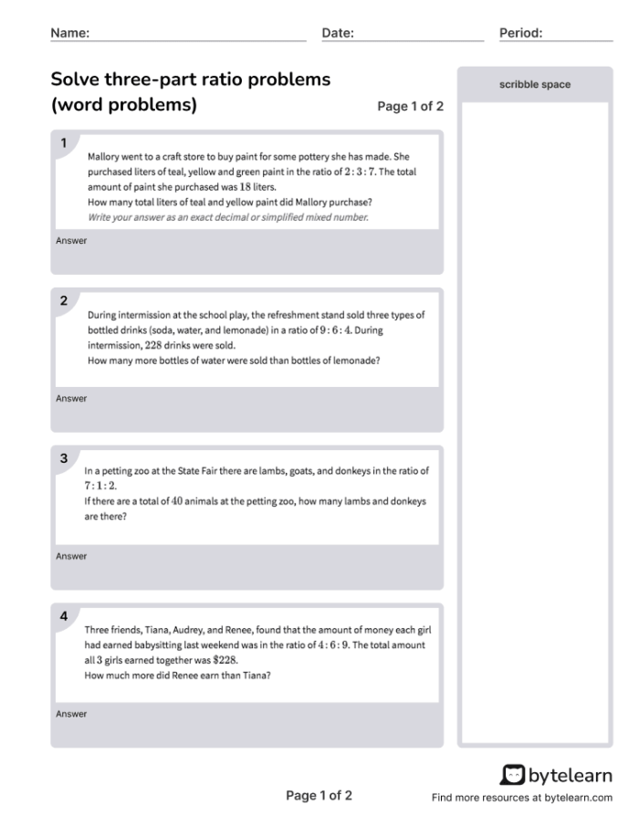 Worksheet 15 showing algebra practice with equivalent expressions in measurement contexts Seventh grade student working through equivalent expression word problems involving real-world measurement scenarios