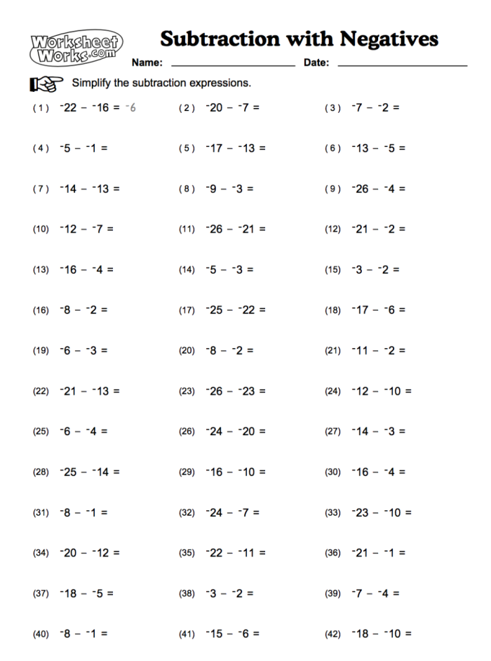 Add and Subtract Positive and Negative Fractions Practice Problems for Grade 7 Seventh grade math worksheet showing practice problems for adding and subtracting positive and negative fractions with step-by-step solutions