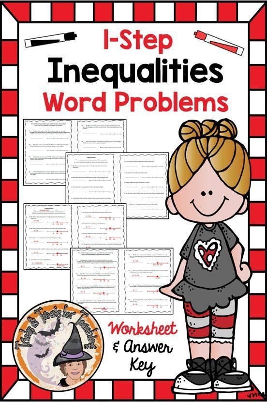 One-step inequality word problems worksheet for seventh-grade students