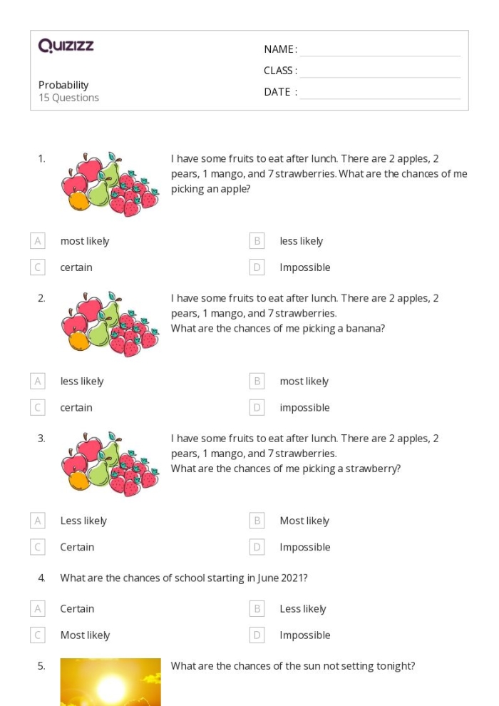 A colorful bag filled with different types of fruit used to teach seventh graders about probability and chance