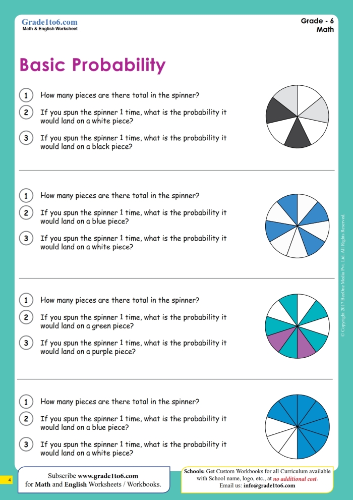 A 7th grade math worksheet focused on creating probability models and predictions