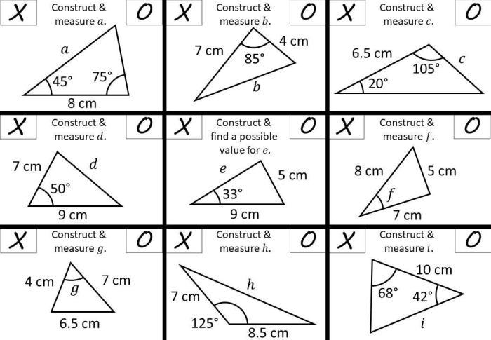 How Many Triangles Can Be Created Worksheet 2 Geometry Ratios and Proportions A colorful seventh grade geometry worksheet focused on determining how many triangles can be formed with specific side and angle constraints