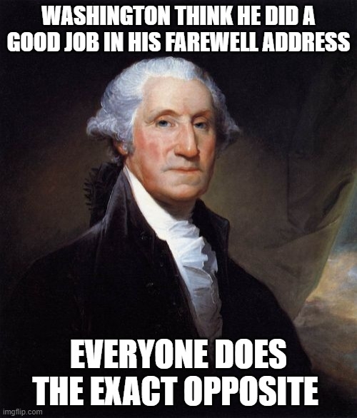 Seventh grade student analyzing George Washingtons Farewell Address on a social studies worksheet