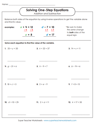 Eighth grade student working through algebra problems combining like terms to solve equations
