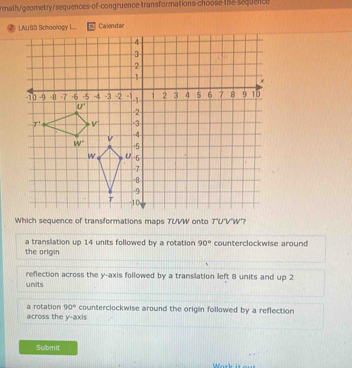 Sequences of Congruence Transformations Geometry Worksheet 19 Eighth grade students working on a geometry worksheet featuring various shapes and sequences of congruence transformations