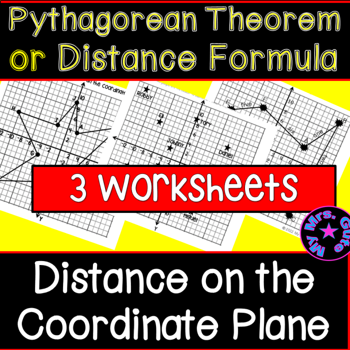 Eighth grade student using the Pythagorean theorem to calculate distance between two points plotted on a coordinate grid