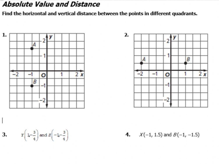 Eighth grade students solving distance between two points problems on a geometry practice worksheet