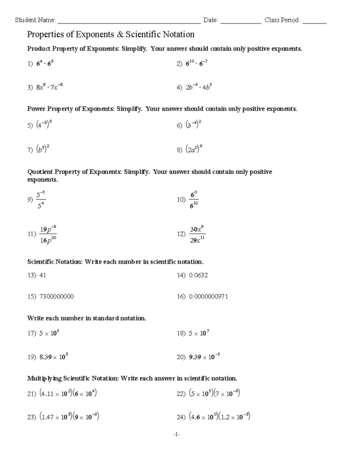 Eighth grade math handout featuring essential rules for exponent multiplication