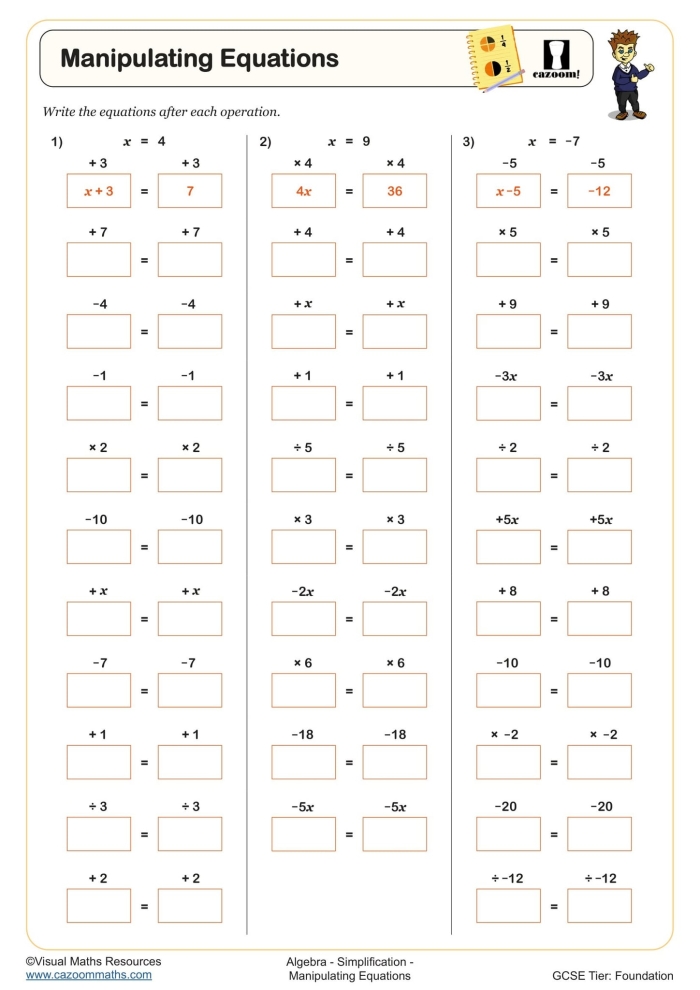Eighth Grade Algebra Worksheet Identify Linear and Nonlinear Functions Number 6 Eighth grade worksheet for identifying linear and nonlinear functions from equations